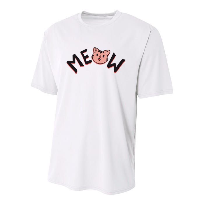 Meow Kitten Face Youth Performance Sprint T-Shirt