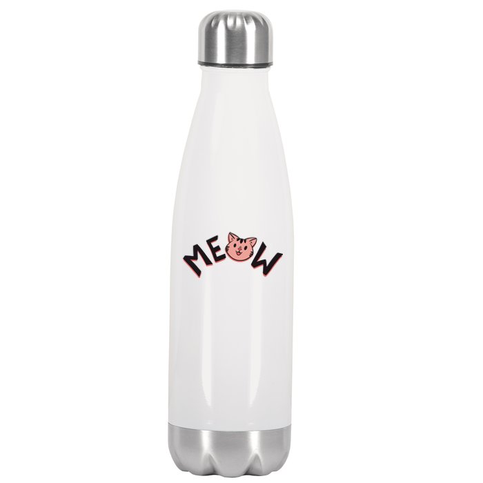 Meow Kitten Face Stainless Steel Insulated Water Bottle