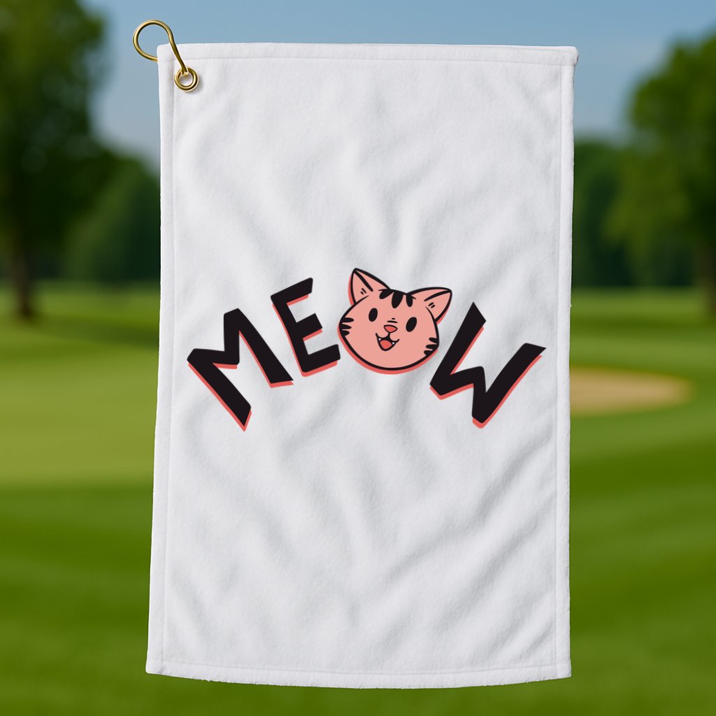 Meow Kitten Face Golf Towel