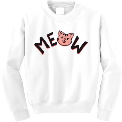 Meow Kitten Face Kids Sweatshirt