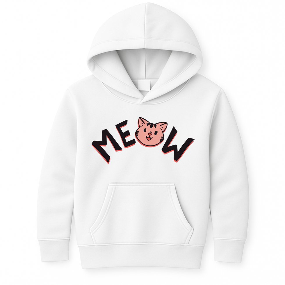 Meow Kitten Face Kids Hoodie