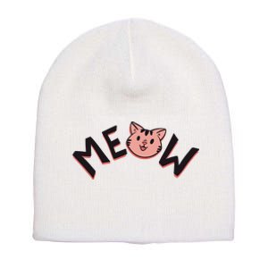 Meow Kitten Face Short Acrylic Beanie