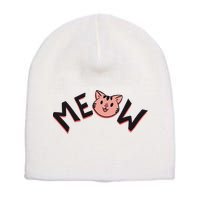 Meow Kitten Face Short Acrylic Beanie