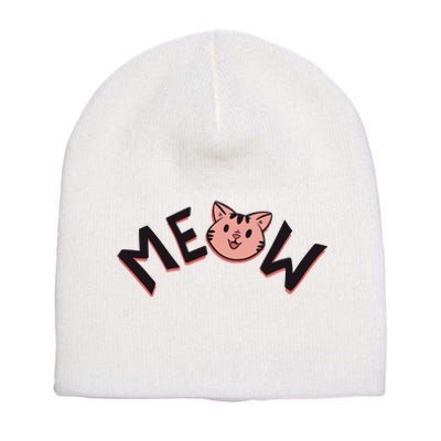 Meow Kitten Face Short Acrylic Beanie