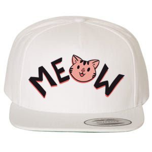 Meow Kitten Face Wool Snapback Cap