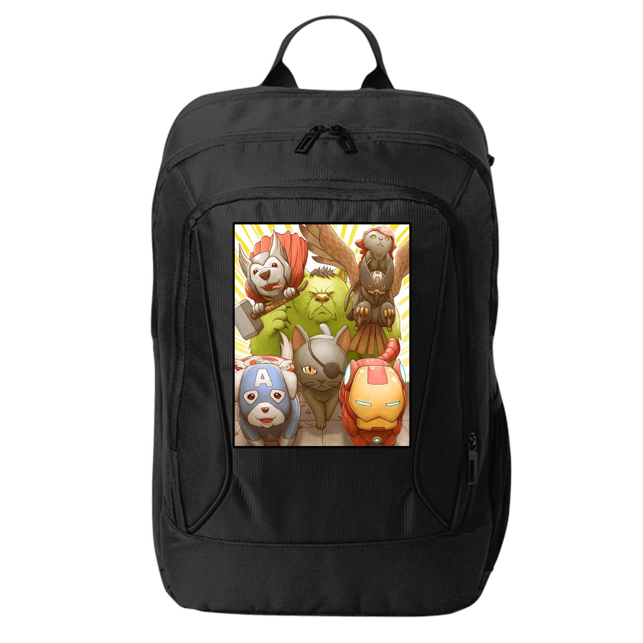 Meow Superhero Cats Comic Movie Spoof City Backpack