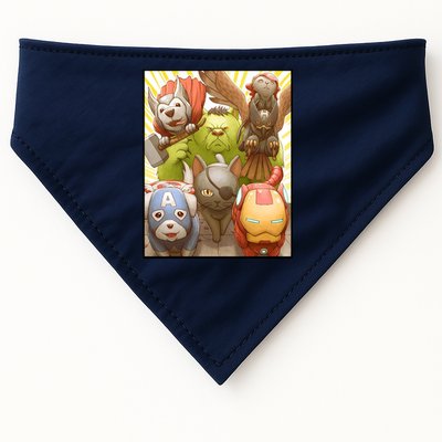 Meow Superhero Cats Comic Movie Spoof USA-Made Doggie Bandana