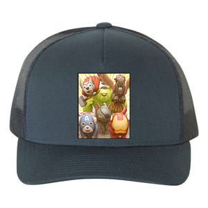 Meow Superhero Cats Comic Movie Spoof Yupoong Adult 5-Panel Trucker Hat