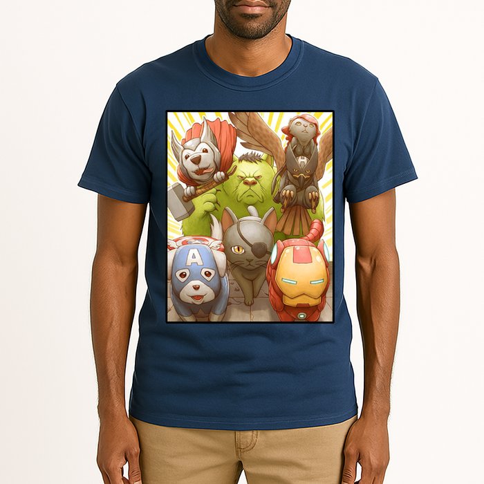 Meow Superhero Cats Comic Movie Spoof Tall T-Shirt