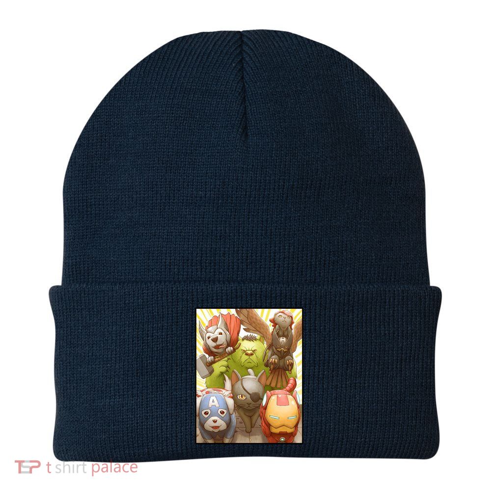 Meow Superhero Cats Comic Movie Spoof Knit Cap Winter Beanie