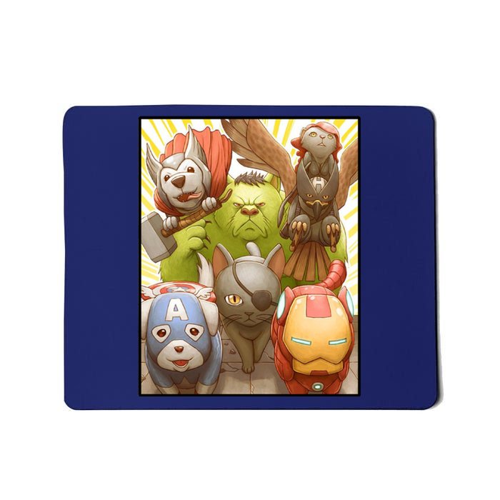 Meow Superhero Cats Comic Movie Spoof Mousepad