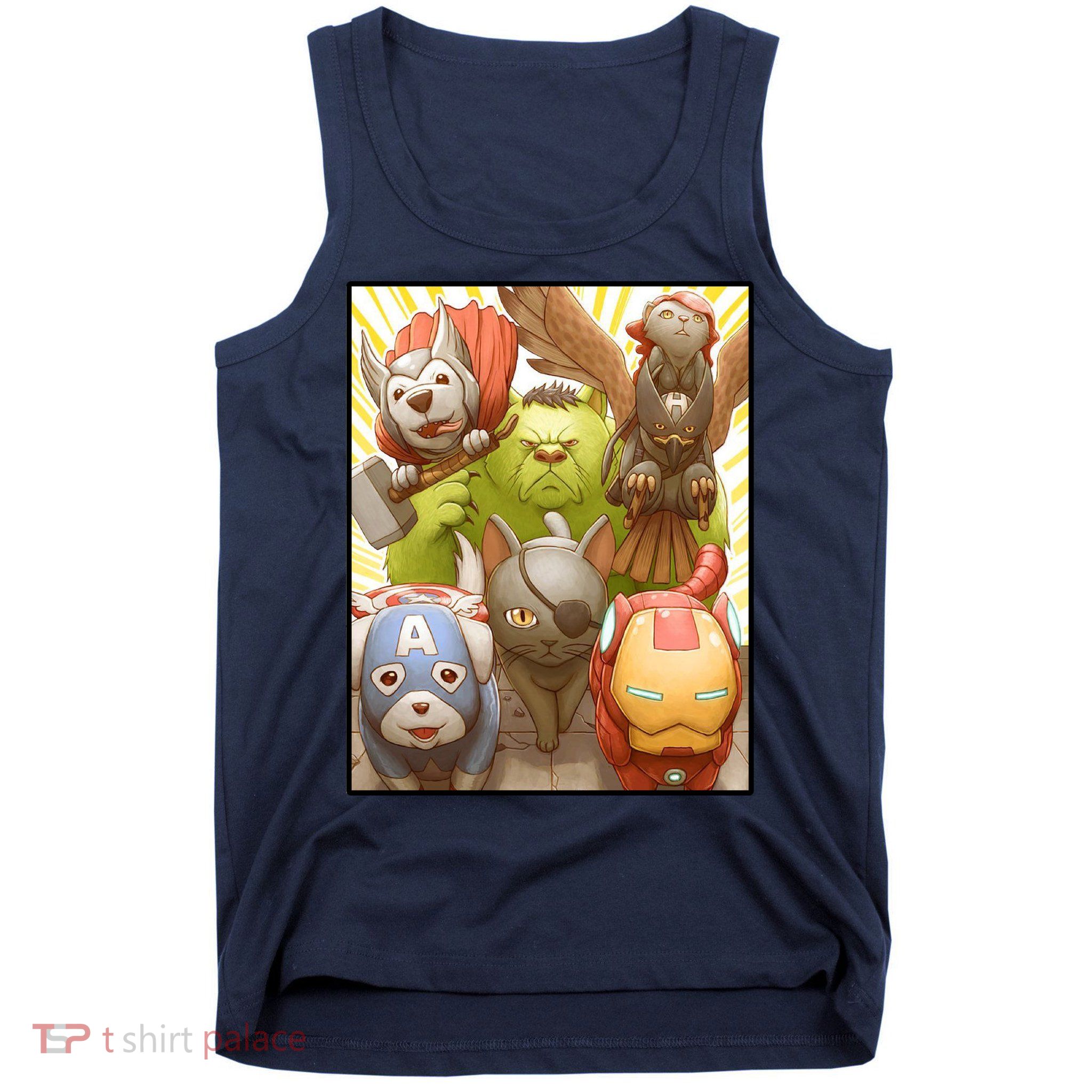 Meow Superhero Cats Comic Movie Spoof Tank Top