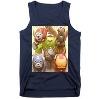 Meow Superhero Cats Comic Movie Spoof Tank Top