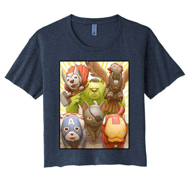 Meow Superhero Cats Comic Movie Spoof Crop Top