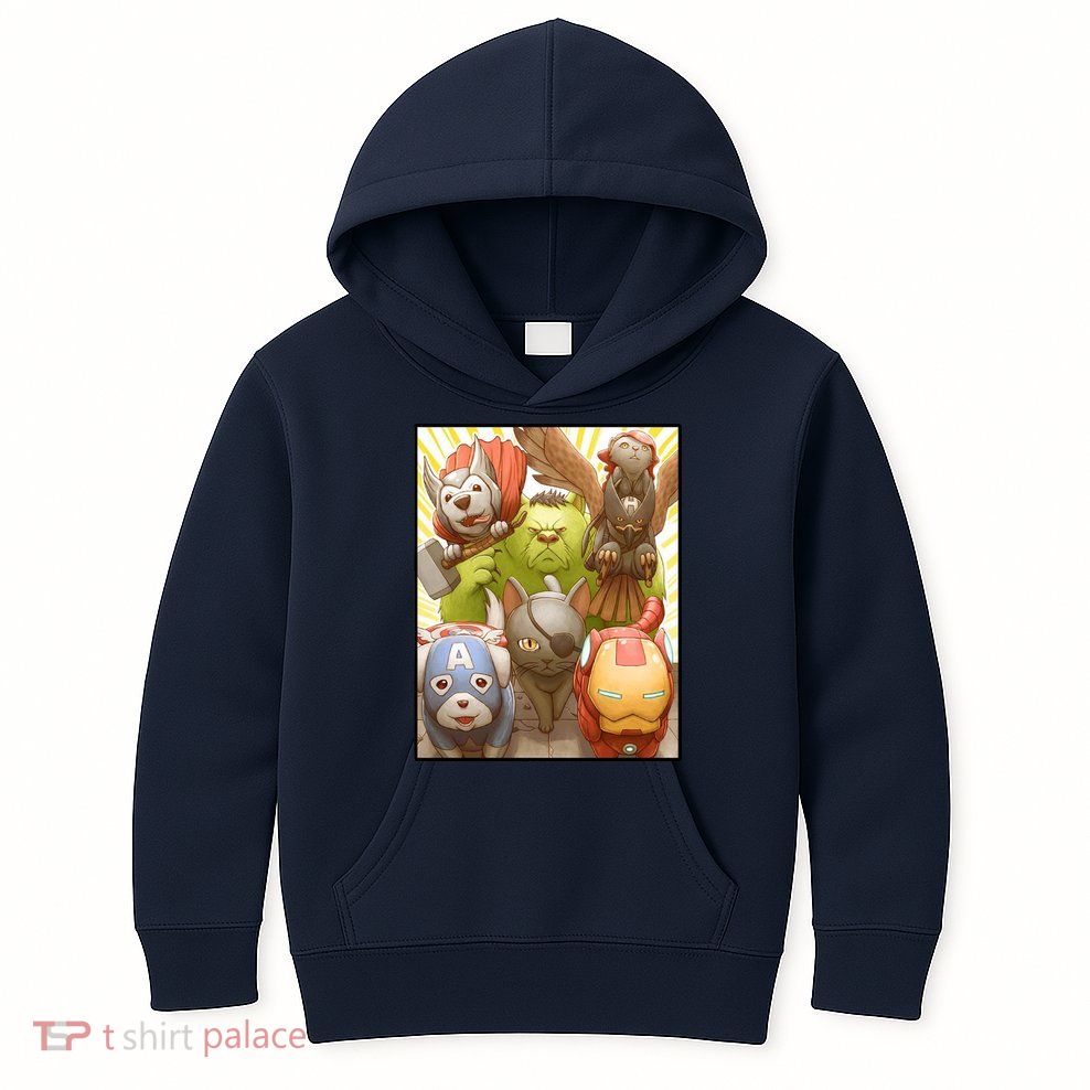 Meow Superhero Cats Comic Movie Spoof Kids Hoodie