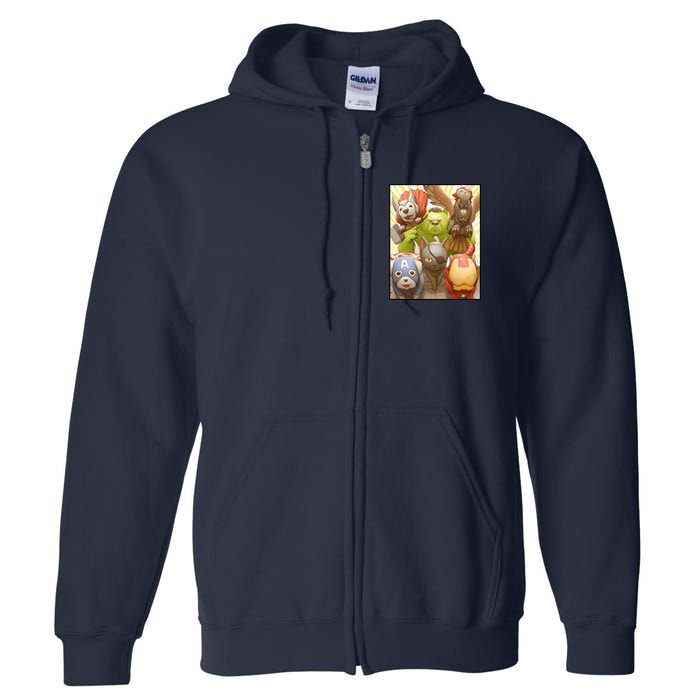 Meow Superhero Cats Comic Movie Spoof Full Zip Hoodie