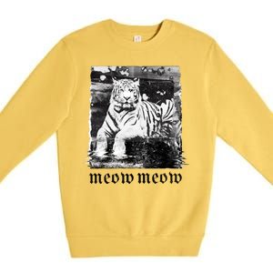 Meow Tiger Glitch Premium Crewneck Sweatshirt