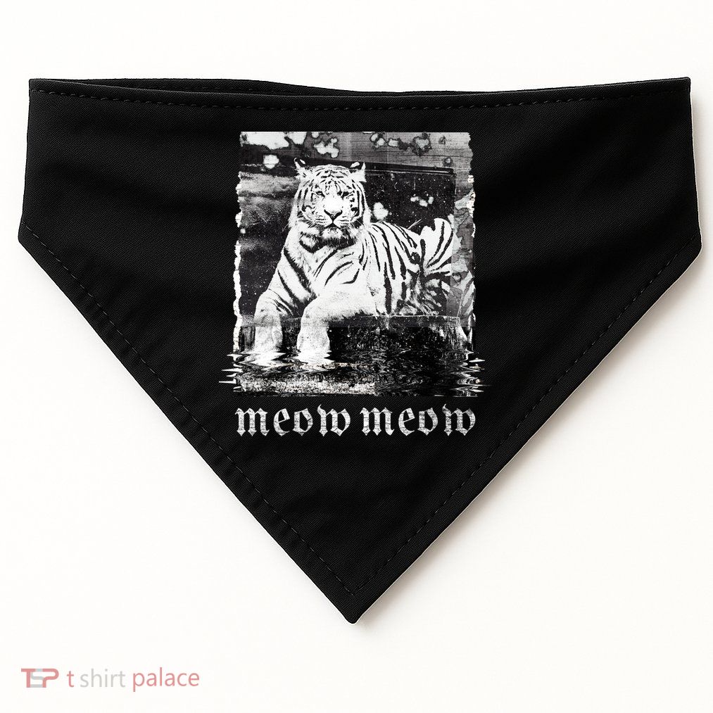 Meow Tiger Glitch USA-Made Doggie Bandana