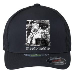 Meow Tiger Glitch Flexfit Unipanel Trucker Cap