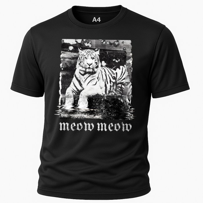 Meow Tiger Glitch Cooling Performance Crew T-Shirt
