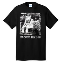 Meow Tiger Glitch Tall T-Shirt