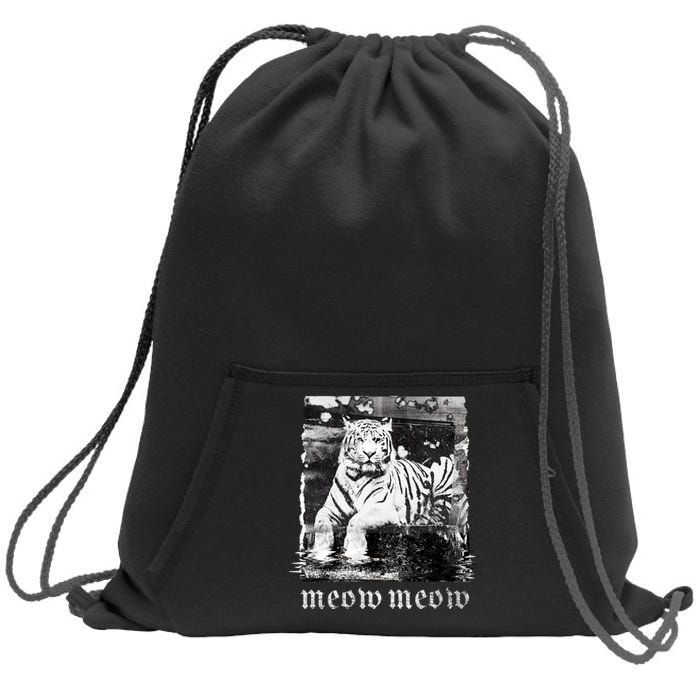 Meow Tiger Glitch Sweatshirt Cinch Pack Bag