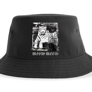 Meow Tiger Glitch Sustainable Bucket Hat