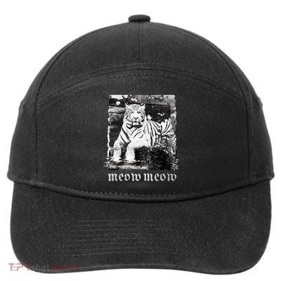 Meow Tiger Glitch 7-Panel Snapback Hat
