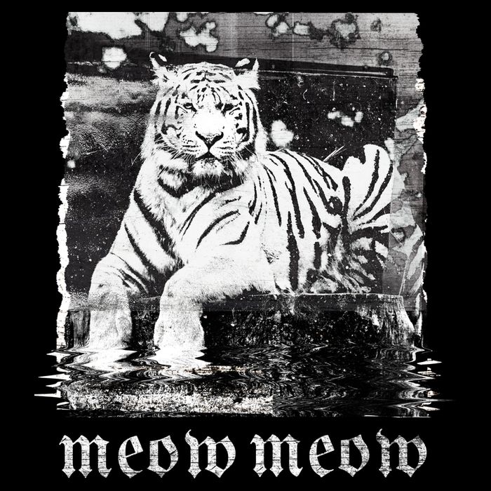 Meow Tiger Glitch Drawstring Bag