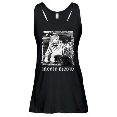 Meow Tiger Glitch Ladies Essential Flowy Tank
