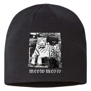 Meow Tiger Glitch Sustainable Beanie