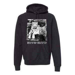 Meow Tiger Glitch Premium Hoodie