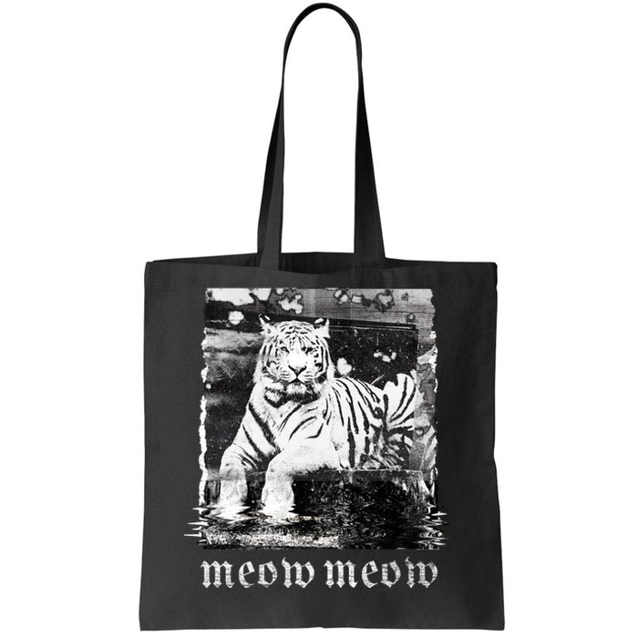 Meow Tiger Glitch Tote Bag