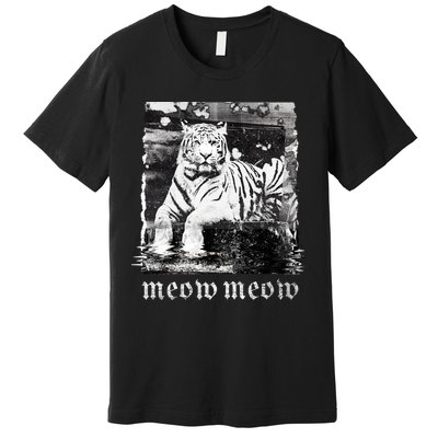 Meow Tiger Glitch Premium T-Shirt