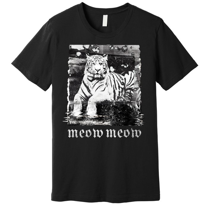 Meow Tiger Glitch Premium T-Shirt