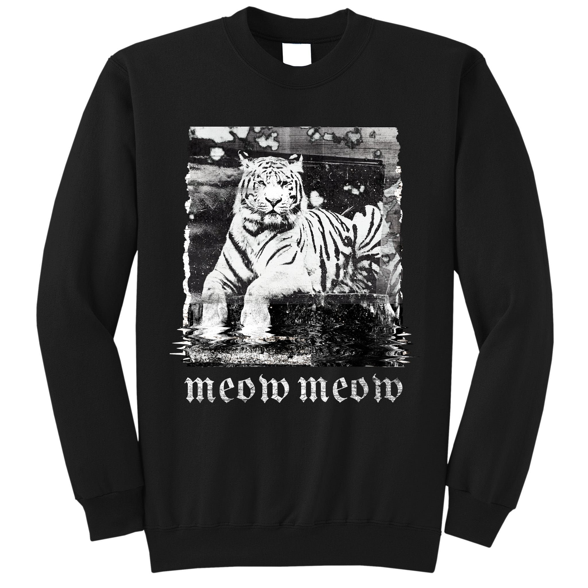 Meow Tiger Glitch Tall Sweatshirt