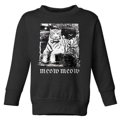 Meow Tiger Glitch Toddler Sweatshirt