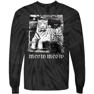 Meow Tiger Glitch Tie-Dye Long Sleeve Shirt