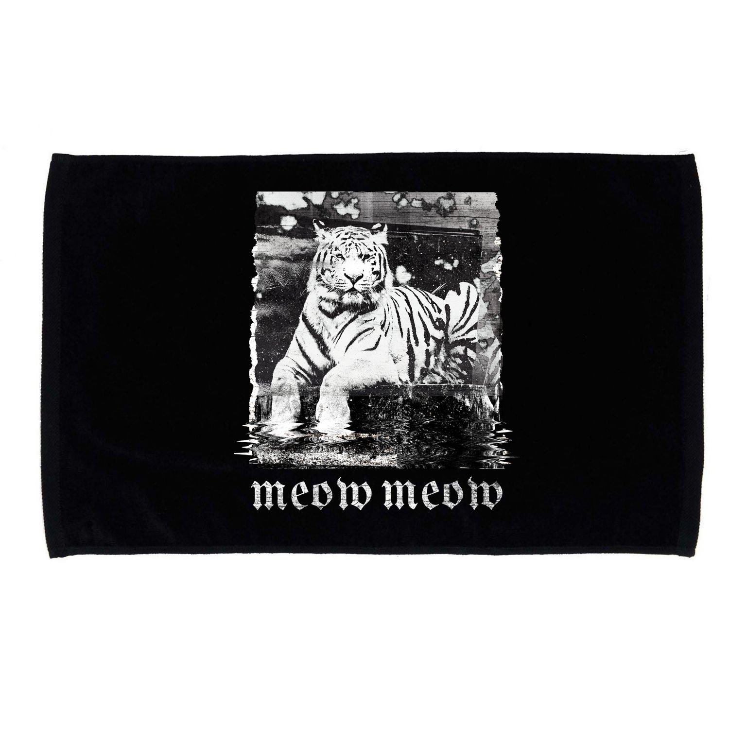 Meow Tiger Glitch Microfiber Hand Towel