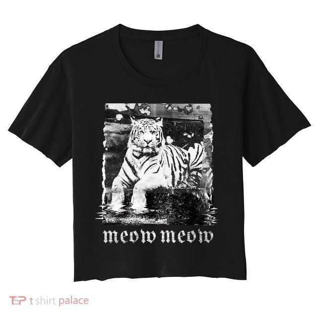 Meow Tiger Glitch Crop Top