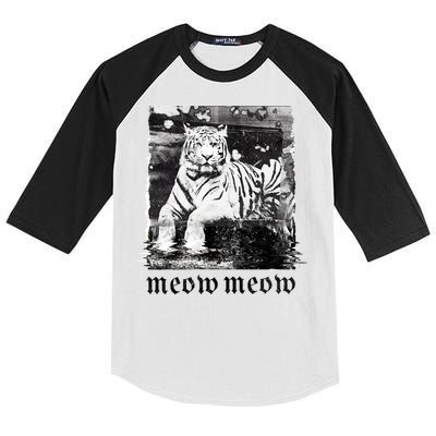 Meow Tiger Glitch Kids Colorblock Raglan Jersey