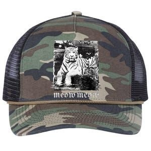 Meow Tiger Glitch Retro Rope Trucker Hat Cap