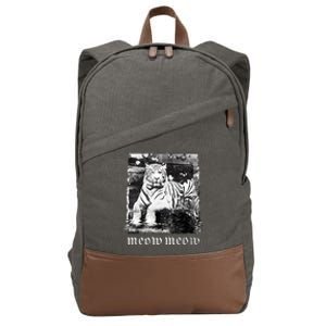 Meow Tiger Glitch Cotton Canvas Backpack