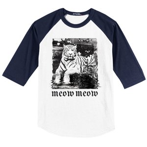 Meow Tiger Glitch Baseball Sleeve Shirt