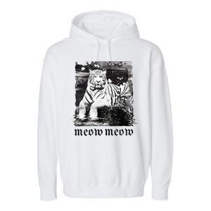 Meow Tiger Glitch Garment-Dyed Fleece Hoodie