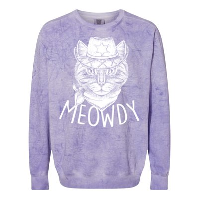 Meowdy Texas Cat Colorblast Crewneck Sweatshirt