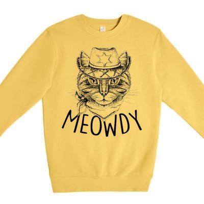 Meowdy Texas Cat Premium Crewneck Sweatshirt