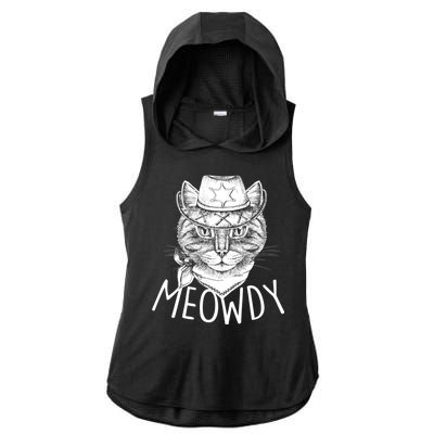 Meowdy Texas Cat Ladies PosiCharge Tri-Blend Wicking Draft Hoodie Tank