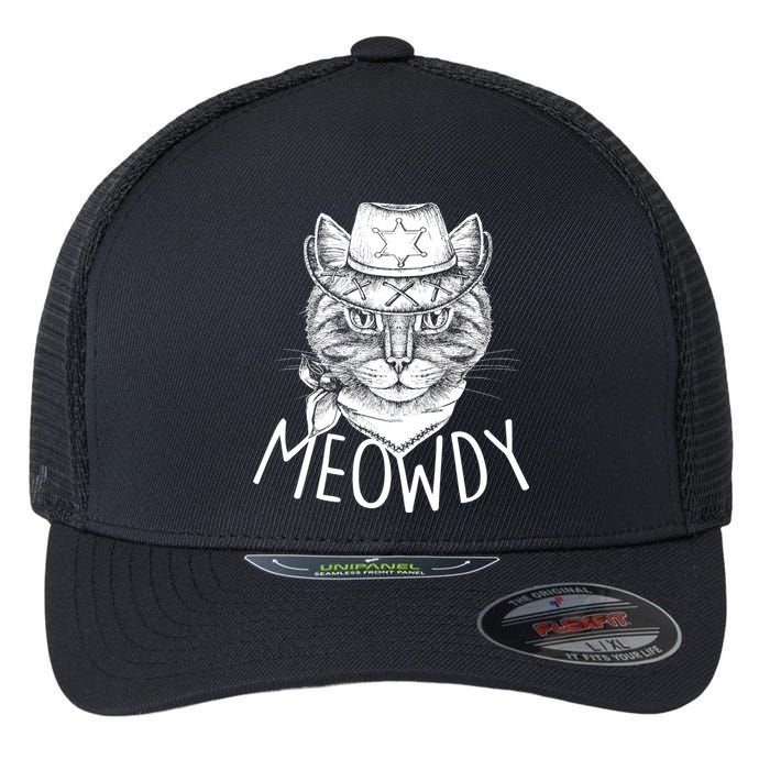 Meowdy Texas Cat Flexfit Unipanel Trucker Cap