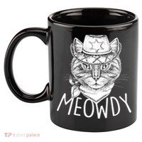 Meowdy Texas Cat 11oz C Handle Ceramic Mug